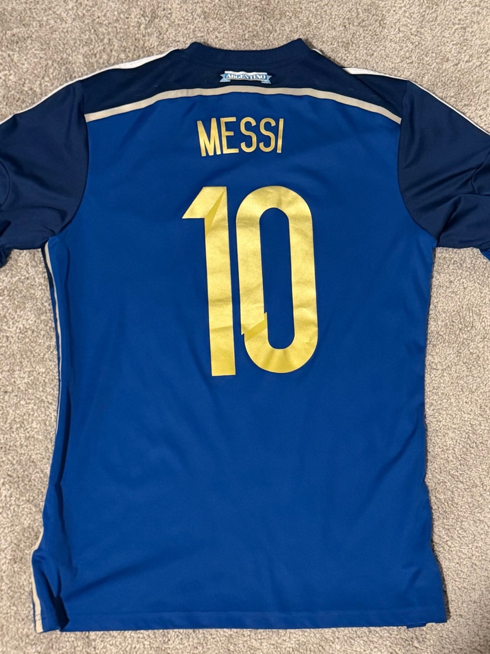 2014 Argentina Lionel Messi World Cup Final Away Adidas Jersey